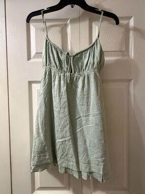 Princess Polly Empress of Love Sage Green Linen Blend Mini Dress